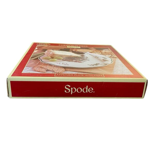 Spode Christmas Tree Appetizer Plate With Matching Knife - Brand New With Tag - Picture 4 of 5